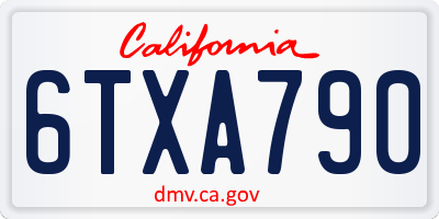 CA license plate 6TXA790