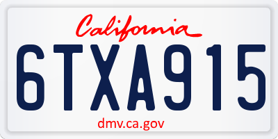 CA license plate 6TXA915
