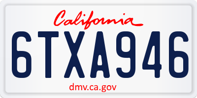 CA license plate 6TXA946