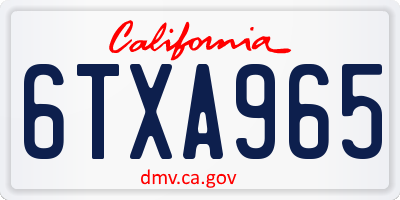 CA license plate 6TXA965