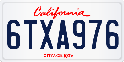 CA license plate 6TXA976