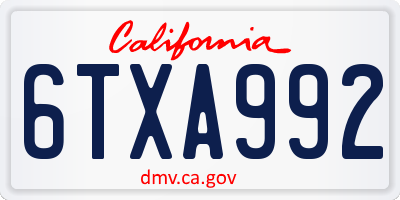 CA license plate 6TXA992