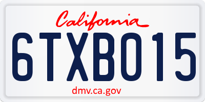 CA license plate 6TXB015