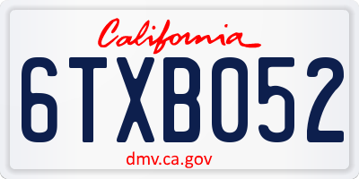 CA license plate 6TXB052