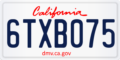 CA license plate 6TXB075
