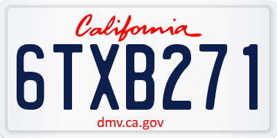 CA license plate 6TXB271