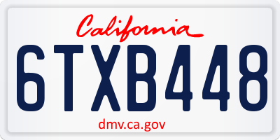 CA license plate 6TXB448