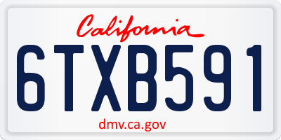 CA license plate 6TXB591