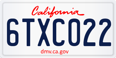 CA license plate 6TXC022