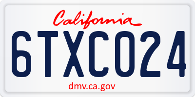 CA license plate 6TXC024