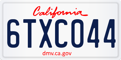 CA license plate 6TXC044