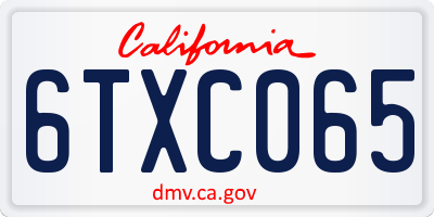 CA license plate 6TXC065