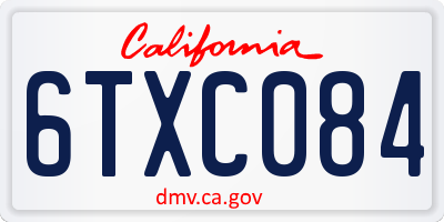 CA license plate 6TXC084