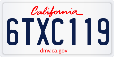 CA license plate 6TXC119