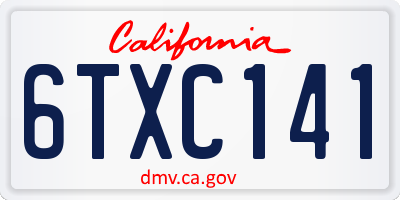 CA license plate 6TXC141