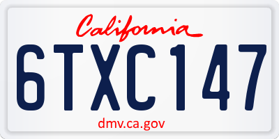 CA license plate 6TXC147