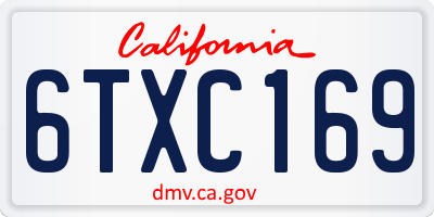 CA license plate 6TXC169