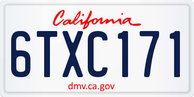 CA license plate 6TXC171