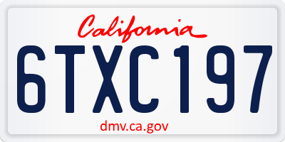 CA license plate 6TXC197