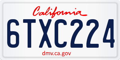 CA license plate 6TXC224