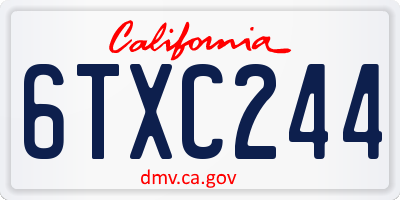 CA license plate 6TXC244