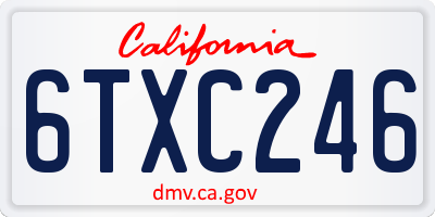CA license plate 6TXC246