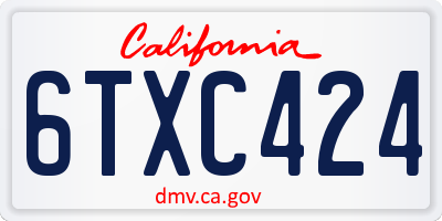 CA license plate 6TXC424