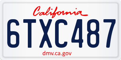 CA license plate 6TXC487