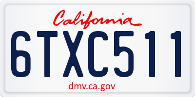 CA license plate 6TXC511