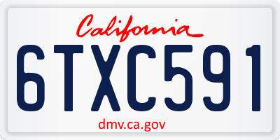CA license plate 6TXC591