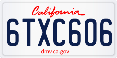 CA license plate 6TXC606