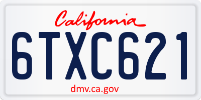 CA license plate 6TXC621