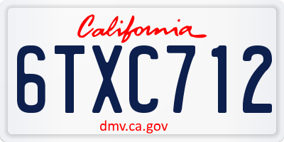 CA license plate 6TXC712