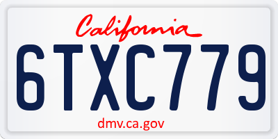 CA license plate 6TXC779