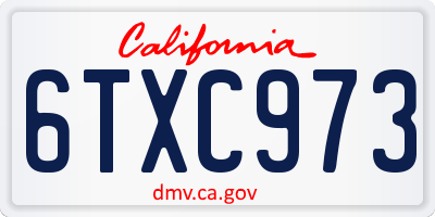 CA license plate 6TXC973