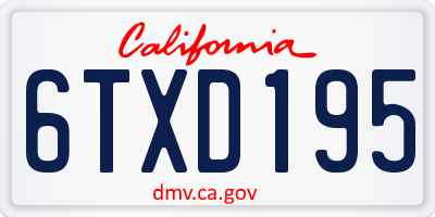 CA license plate 6TXD195