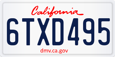 CA license plate 6TXD495