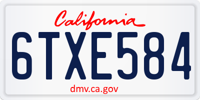 CA license plate 6TXE584