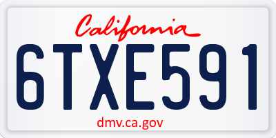 CA license plate 6TXE591