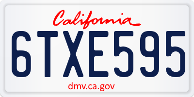 CA license plate 6TXE595
