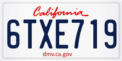CA license plate 6TXE719