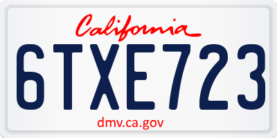 CA license plate 6TXE723