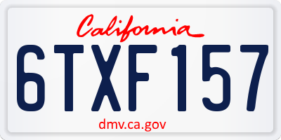 CA license plate 6TXF157