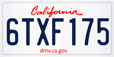 CA license plate 6TXF175