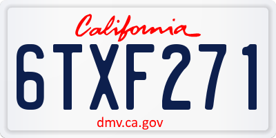 CA license plate 6TXF271