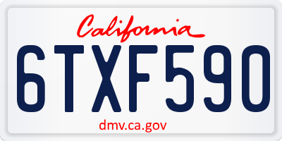 CA license plate 6TXF590