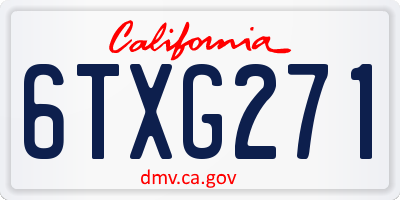 CA license plate 6TXG271