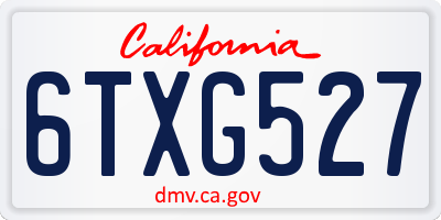 CA license plate 6TXG527