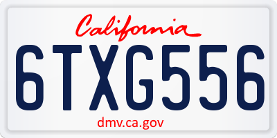 CA license plate 6TXG556