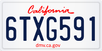 CA license plate 6TXG591